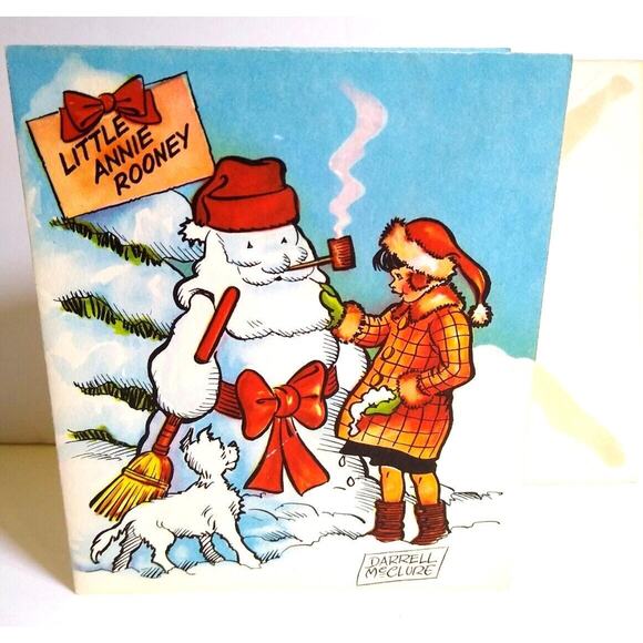 Little Annie Rooney Christmas Greeting Card Famous Comics 1951 King Features - Picture 1 of 3